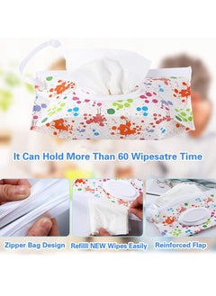 Bebiland 6 Pack Refillable Baby Wet Wipe Pouches Portable Travel Wipes Dispenser Reusable Wet Wipe Bag Eco Friendly and Lightweight Travel Baby Wipes Container with Sealed Zipper  - Image 3
