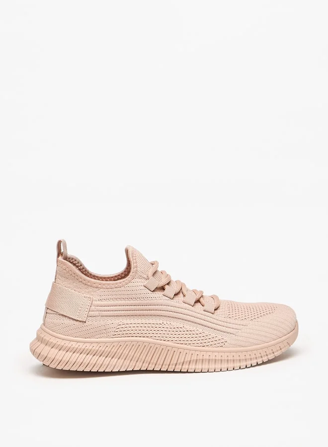 شو اكسبرس Mesh Textured Walking Shoes with Lace-Up Closure