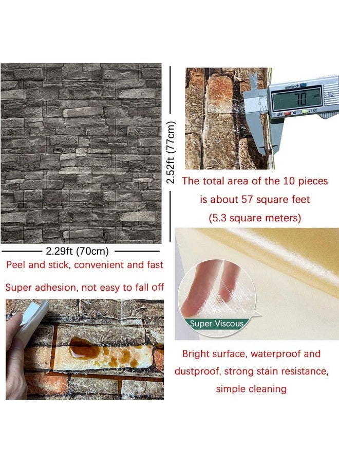 Rylan Self-Adhesive Waterproof PE Foam 3D Wall Panels Wallpaper Sticker for Bathroom, Living Room, and Home Decoration (70 x 77cm, Appx. 5.8Sq Feet)-20 Piece - Image 2