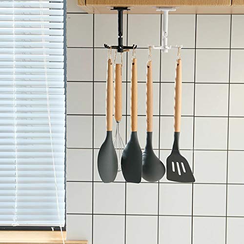 HOME CUBE 2 Pc Adhesive Sticker ABS Plastic Hook Towel Hanger (360 Degree) for Kitchen,Bathroom,Utensil Hook Holder,Bedroom Clothing Hanger- Random Color - Image 4