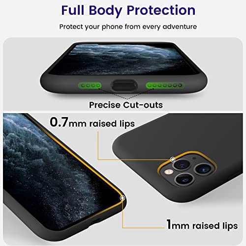 OTOFLY Compatible with iPhone 11 Pro Max Case,Ultra Slim Fit iPhone Case Liquid Silicone Gel Cover with Full Body Protection Anti-Scratch Shockproof Case (Black) - Image 3