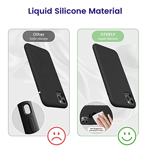 OTOFLY Compatible with iPhone 11 Pro Max Case,Ultra Slim Fit iPhone Case Liquid Silicone Gel Cover with Full Body Protection Anti-Scratch Shockproof Case (Black) - Image 4