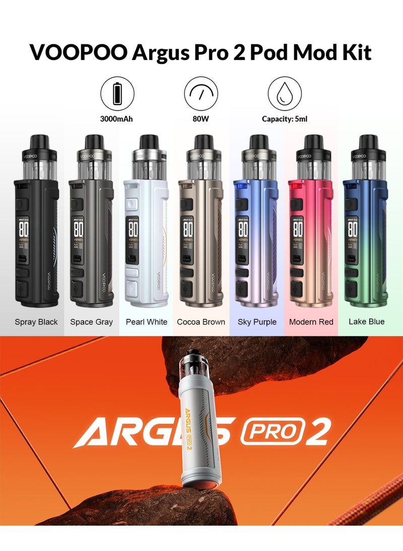 فوبو جهاز فيب أرجوس برو 2 سبراي بلاك مع خزان قابل لإعادة التعبئة، بقوة 80 واط، سعة 3000 ملّي أمبير (البطارية غير مرفقة) - Image 5