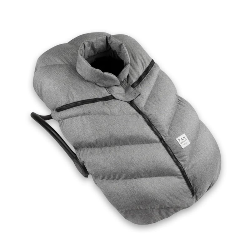7 A.M. 7AM Enfant Car Seat Covers - Cocoon Baby Cover for Boys & Girls, Rain & Snow Repellent, Breathable Windproof, Center Zipper, Universal Fit for Infant Car Seat (0-12M) (Heather Grey) - Image 1