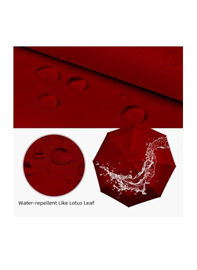 Meetion مظلة سفر ميني قابلة للطي مع حقيبة، 8 قضبان خفيفة الوزن محمولة، مظلة جيب صغيرة للشمس والمطر للرجال والنساء (1 قطعة، مارون) - Image 5