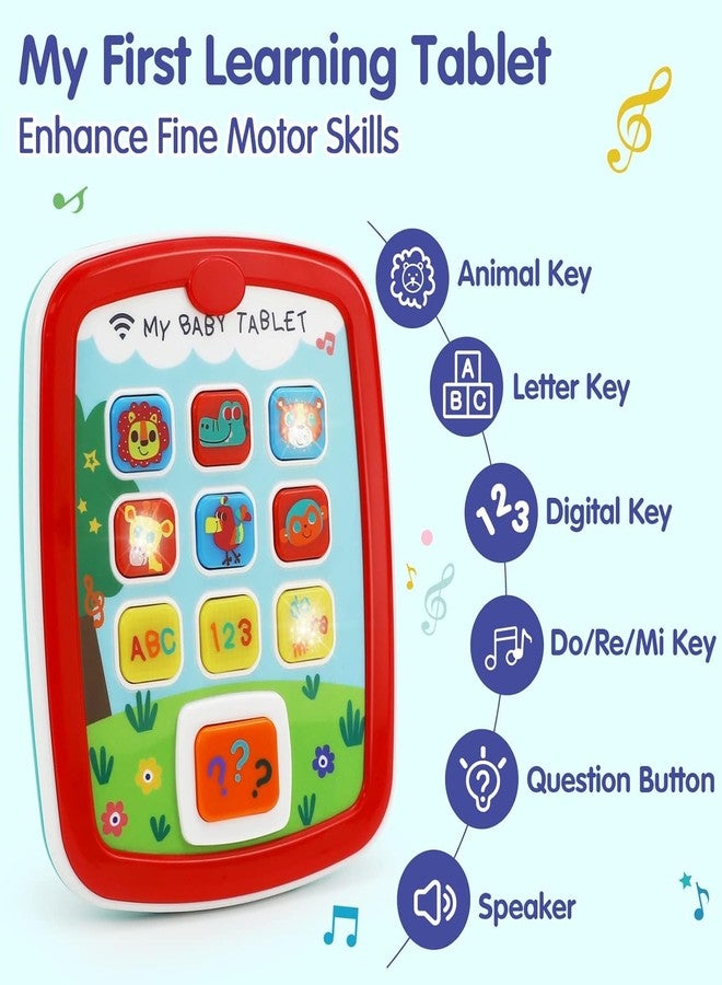 Kiditos Baby Tablet with Music, Light Educational Interactive Tablet Toy to Learn Numbers, Alphabet, Animals, QA, Melodies Learning Toys for Toddlers Kids Boys Girls, Baby Tab for 6M, 12M, 18M+ - Image 3
