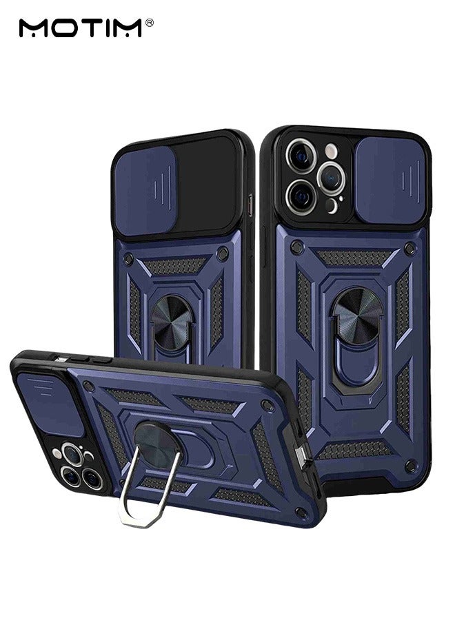 Motim iPhone 15 Pro Armor Case with Slide Camera Cover and Kickstand, Phone Case for iPhone 15 Pro with Magnetic Car Mount Holder,  Full Body Protective Cover Shockproof Phone Case  - Image 1