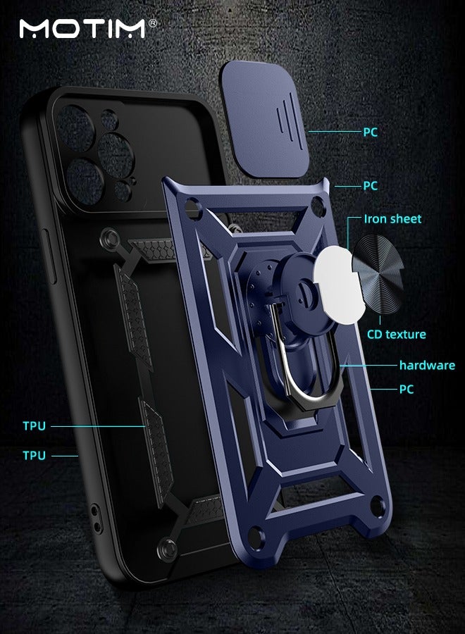 Motim iPhone 15 Pro Armor Case with Slide Camera Cover and Kickstand, Phone Case for iPhone 15 Pro with Magnetic Car Mount Holder,  Full Body Protective Cover Shockproof Phone Case  - Image 5