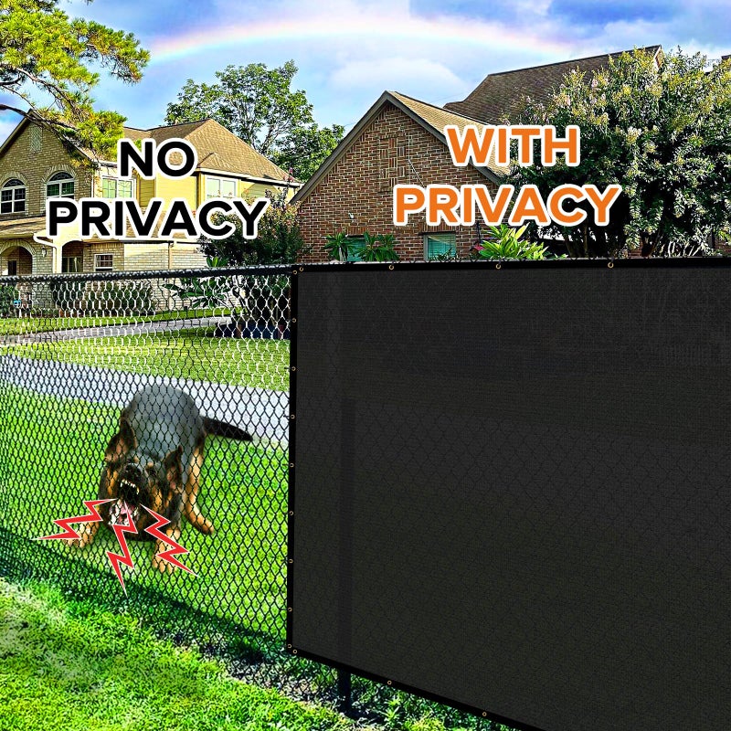 Cisvio 5ftx50ft Fence Privacy Screen Heavy Duty 170 GSM Windscreen & Dustproof Fabric Privacy Screen Covering Mesh Fencing for Outdoor Patio, Balcony, Pool Deck, Black - Image 3