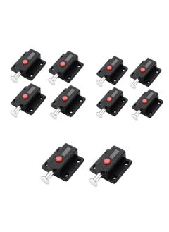 Y&D Door Bolt Lock, 10 Pack Automatic Slide Latch Lock Red Push Button Switch Spring Sliding Latches Bump Window Cabinet Locker Home Safety Hardware Furniture Drawer Snib  - Image 1