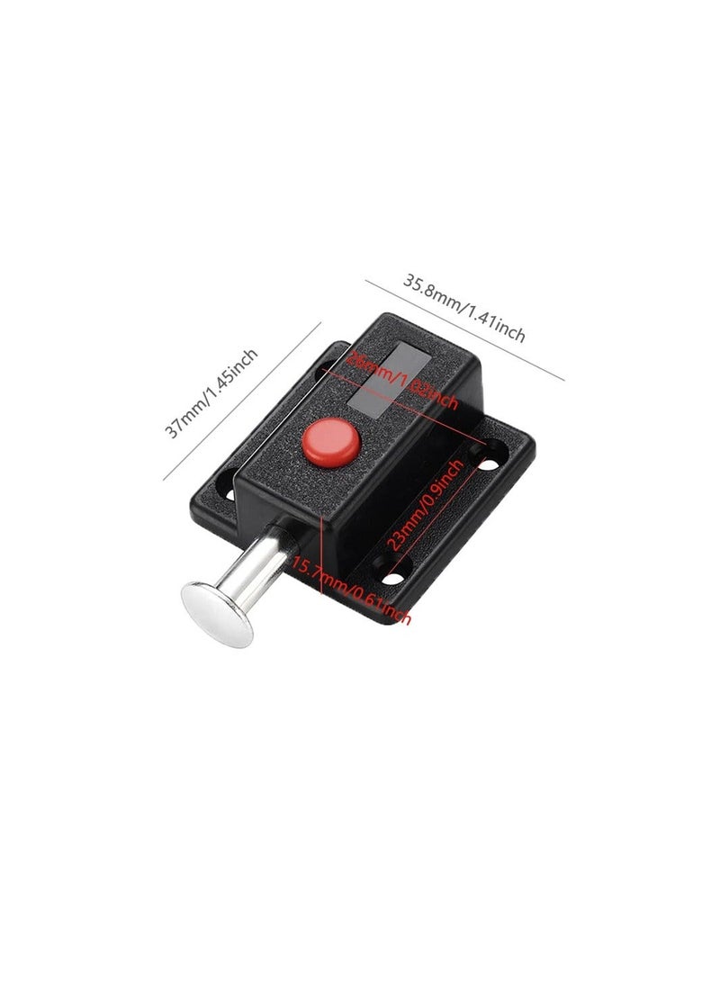Y&D - Door Bolt Lock, 10 Pack Automatic Slide Latch Lock Red Push Button Switch Spring Sliding Latches Bump Window Cabinet Locker Home Safety Hardware Furniture Drawer Snib - Image 1