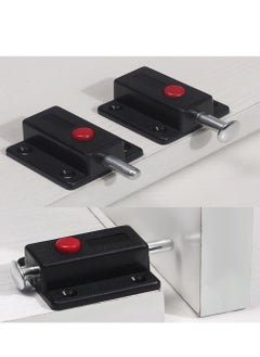 Y&D Door Bolt Lock, 10 Pack Automatic Slide Latch Lock Red Push Button Switch Spring Sliding Latches Bump Window Cabinet Locker Home Safety Hardware Furniture Drawer Snib  - Image 3