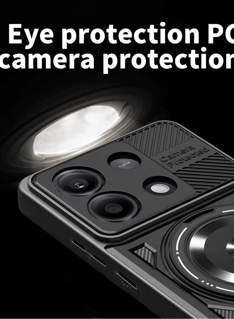 Case Cover Shock Resistant Protect Camera TPU + PC Compatible with Redmi Note 13 Pro 4G / Poco M6 Pro 4G (Black) - Image 4