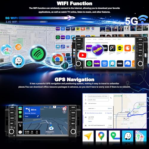 Aitrenlu Upgrade Car Radio for Dodge Challenger 2008-2014,Dodge Avenger 2008-2014, Charger 2008-2010, Replacement Stereo, HD Touch Screen Wireless CarPlay, Android Auto, Head Unit, GPS, 5G WiFi FM - Image 5