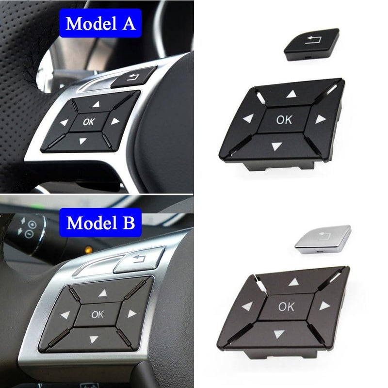 Goodithy Steering Wheel Buttons, Interior Black Steering Wheel Control Button Key Replacement for Mercedes Benz A B C E GLA GLK Class W204 X204 W212 W218 W156 W176 W117 W172 W246 (Model A Black) - Image 4