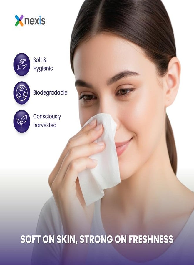 NEXIS 2-Ply Facial Tissue Paper Box | 100 Pulls x 4 Boxes | 800 Sheets | Car Tissue | Soft And Highly Absorbent | 100% Natural Virgin Fibre | Pack of 4 - Image 3