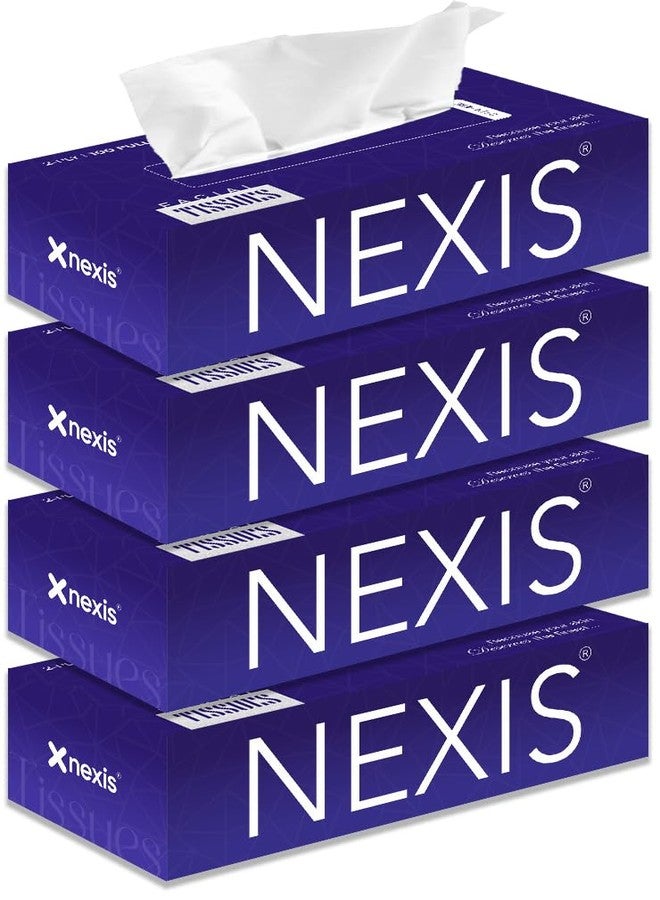 NEXIS 2-Ply Facial Tissue Paper Box | 100 Pulls x 4 Boxes | 800 Sheets | Car Tissue | Soft And Highly Absorbent | 100% Natural Virgin Fibre | Pack of 4 - Image 1