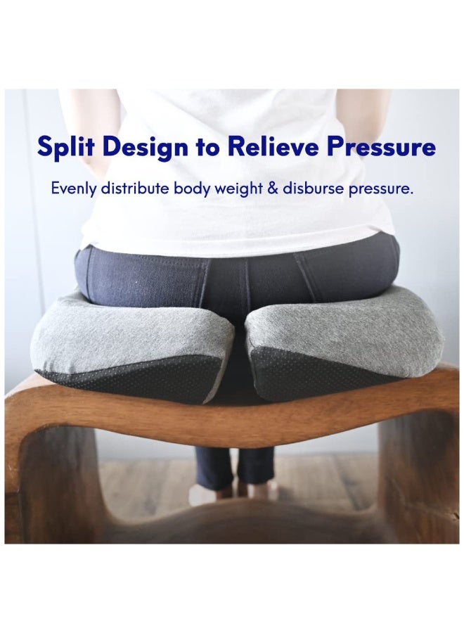 WALALLA 2 Pack Portable Ergonomic Memory Foam Seat Cushion and Lumbar Support Pillow Set,  Bed Chair Pillow, Back Support, Memory Foam Reading Pillow for Car Office Computer Chair Wheelchair - Image 3