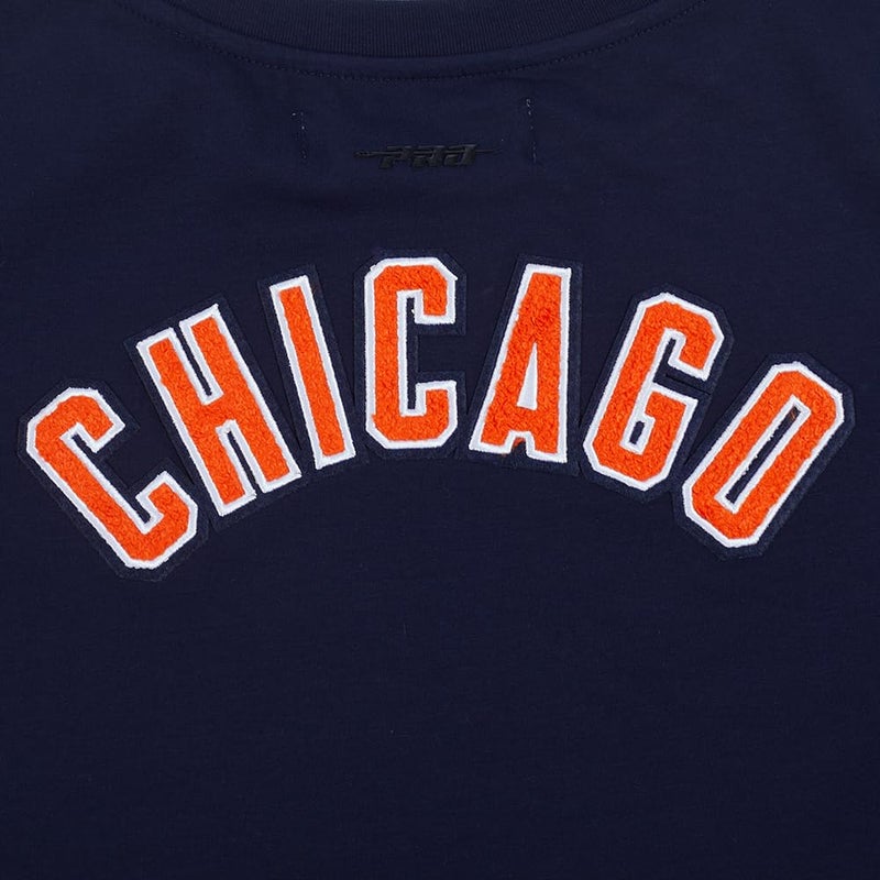 Pro Standard Womens NFL Chicago Bears Classic Chenille Short Sleeve Boxy Tee Midnight Navy M - Image 3