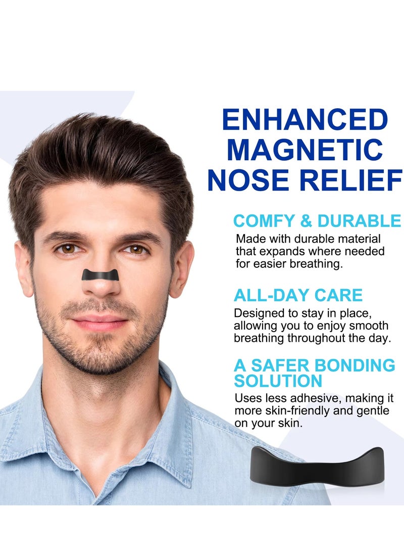 Yecuce - Nasal Strips Kit for 30 Days Use Magnetic Nasal Strip to Boost Oxygen Intake Anti Snoring Clip Improve Sleep Quality No Medicine or Chemicals Sweat Resistant Skin Safe Magnetic Nose Strip Sleep Strips Magnetic Nose Clip for Men and Women - Image 1