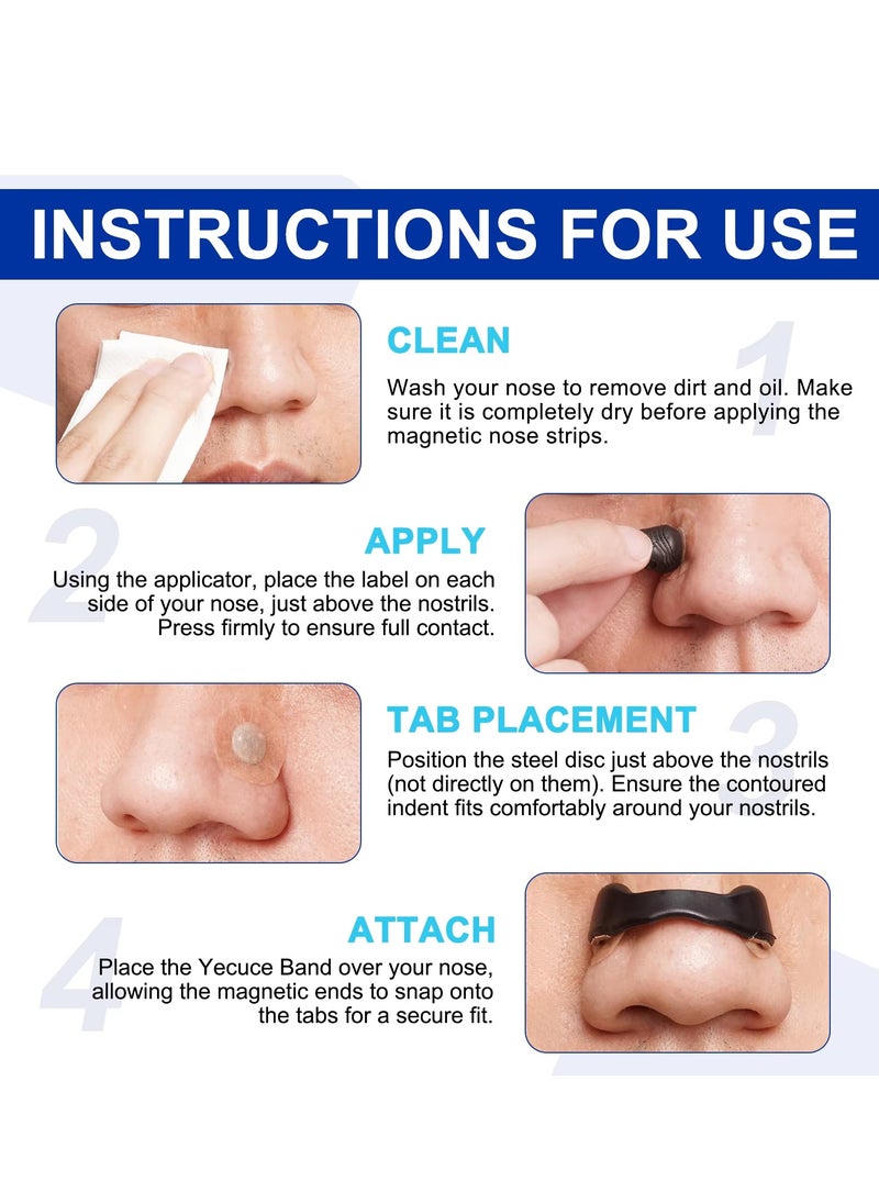 Yecuce - Nasal Strips Kit for 30 Days Use Magnetic Nasal Strip to Boost Oxygen Intake Anti Snoring Clip Improve Sleep Quality No Medicine or Chemicals Sweat Resistant Skin Safe Magnetic Nose Strip Sleep Strips Magnetic Nose Clip for Men and Women - Image 1
