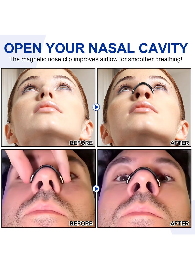Yecuce - Nasal Strips Kit for 30 Days Use Magnetic Nasal Strip to Boost Oxygen Intake Anti Snoring Clip Improve Sleep Quality No Medicine or Chemicals Sweat Resistant Skin Safe Magnetic Nose Strip Sleep Strips Magnetic Nose Clip for Men and Women - Image 1