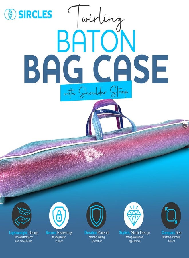 SIRCLES Twirling Marching Baton Bag Case with Shoulder Strap - Majorette Marching Band, Gymnastics Carry bag - Complete with 2 Rainbow Dance Ribbons - Image 3