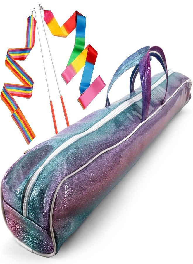 SIRCLES Twirling Marching Baton Bag Case with Shoulder Strap - Majorette Marching Band, Gymnastics Carry bag - Complete with 2 Rainbow Dance Ribbons - Image 1
