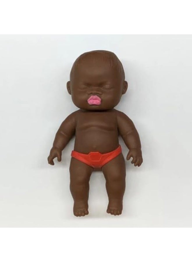 Black and White 2 Pieces Babies Squeeze Elastic Baby Squeeze Toy, Cute Toy, Stress Relief, Elastic Squeeze Doll Toy, Funny, Children's Goods, Durable, Stretchable, Portable, Children's (7.5cm) - Image 1