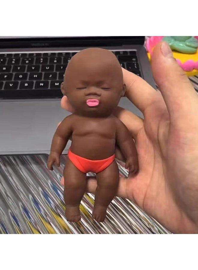 Black and White 2 Pieces Babies Squeeze Elastic Baby Squeeze Toy, Cute Toy, Stress Relief, Elastic Squeeze Doll Toy, Funny, Children's Goods, Durable, Stretchable, Portable, Children's (7.5cm) - Image 4