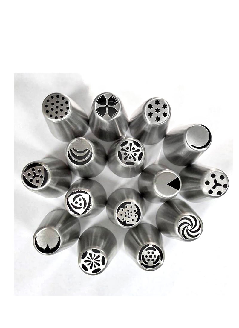 Fissman 15 Piece Russian Nozzle Pipping Tip Set Flower Tips Set 1  - Image 2