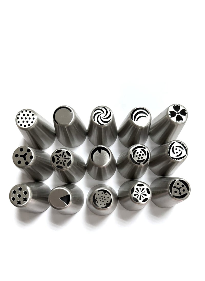 Fissman 15 Piece Russian Nozzle Pipping Tip Set Flower Tips Set 1  - Image 3
