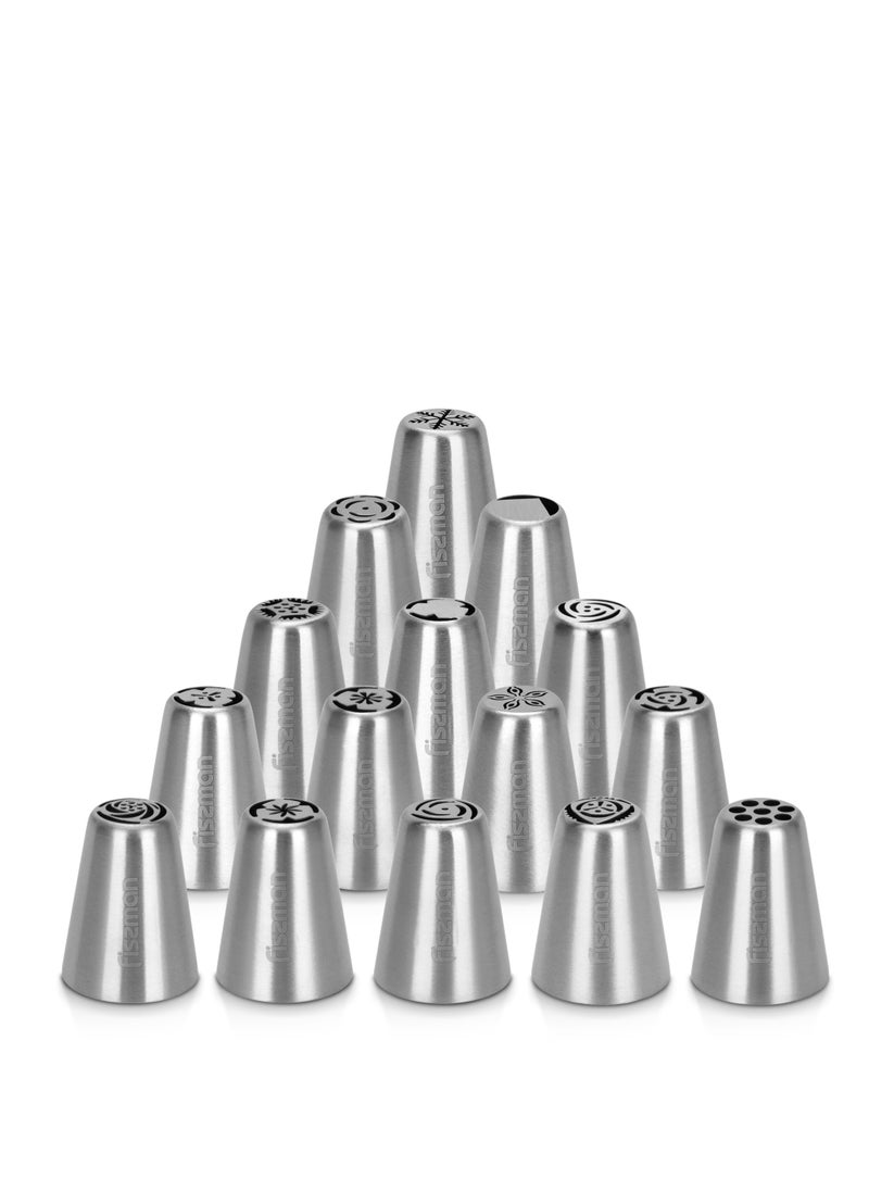 Fissman 15 Piece Russian Nozzle Pipping Tip Set Flower Tips Set 1  - Image 4