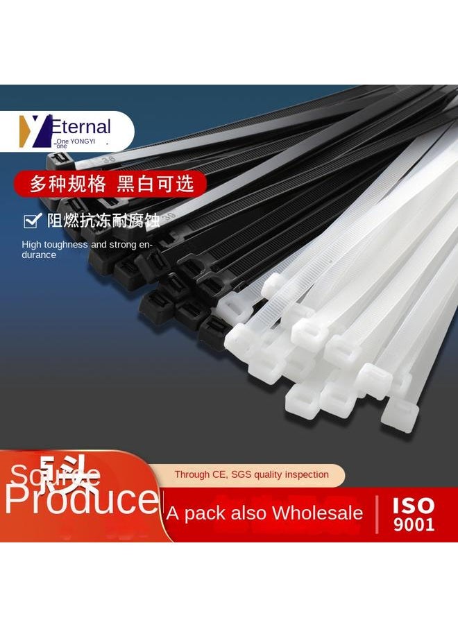 Bluejw Factory Wholesale Self-locking Cable Tie Strong Tension Binding White Black Cable Tie Plastic Strap Cable Tie  - Image 3