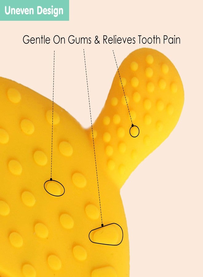 BabyMoo Baby Moo Rabbits Eat Carrots Yellow Silicone Teething Mitten Soothing Infant Teething Mitten Glove with Adjustable Strap, Crinkle Sound & Textured Silicone to Soothe Sore & Swollen Gums Age 3 Months + - Image 5