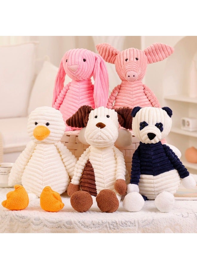 Ins Ugly Cute Doll Striped Corduroy Animal Doll Pendant Plush Toy Girl's Heart Gift Pacifying Doll-Specifications:Panda-Color:30cm Weight 0.13kg - Image 2