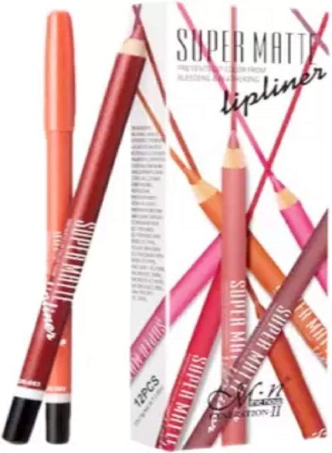N&M MN MENOW SUPER MATTE (12PICE) MULTICOLOUR CERMY LIPLINER PENCLE (MULTICOLOUR) - Image 2