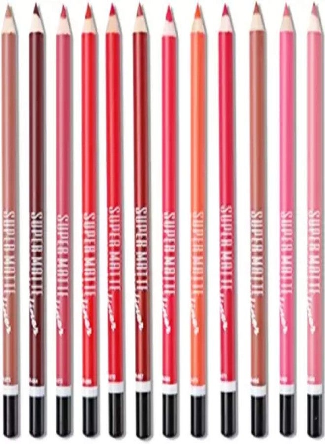 N&M MN MENOW SUPER MATTE (12PICE) MULTICOLOUR CERMY LIPLINER PENCLE (MULTICOLOUR) - Image 3