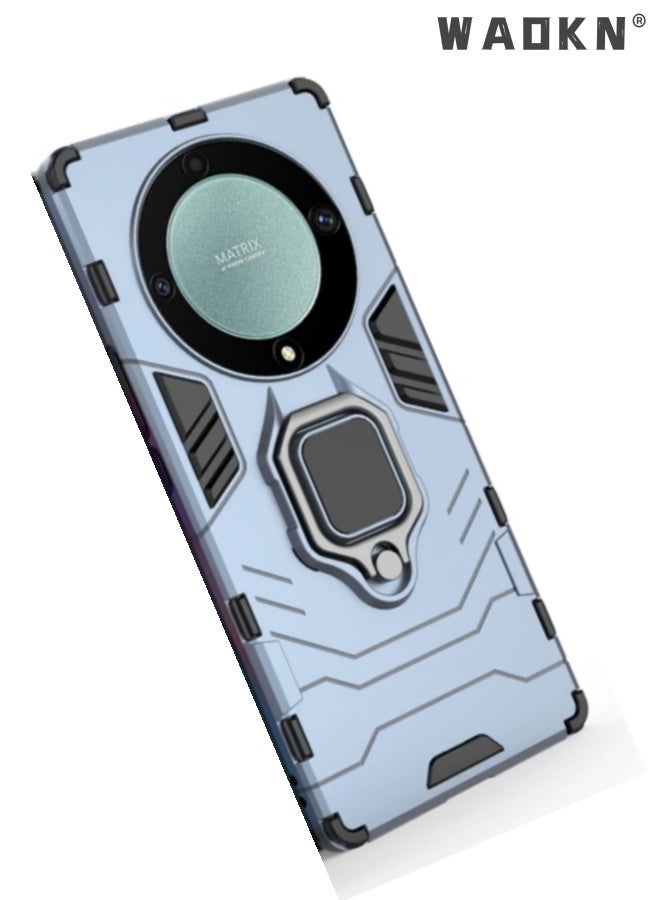 WAOKN For Honor X9a Case Shockproof Silicone Armor PC TPU Protective Phone Back Cover New Shockproof Bumper PC Armor Ring Magnetic Holder For Huaiwei Honor X9A  - Image 2