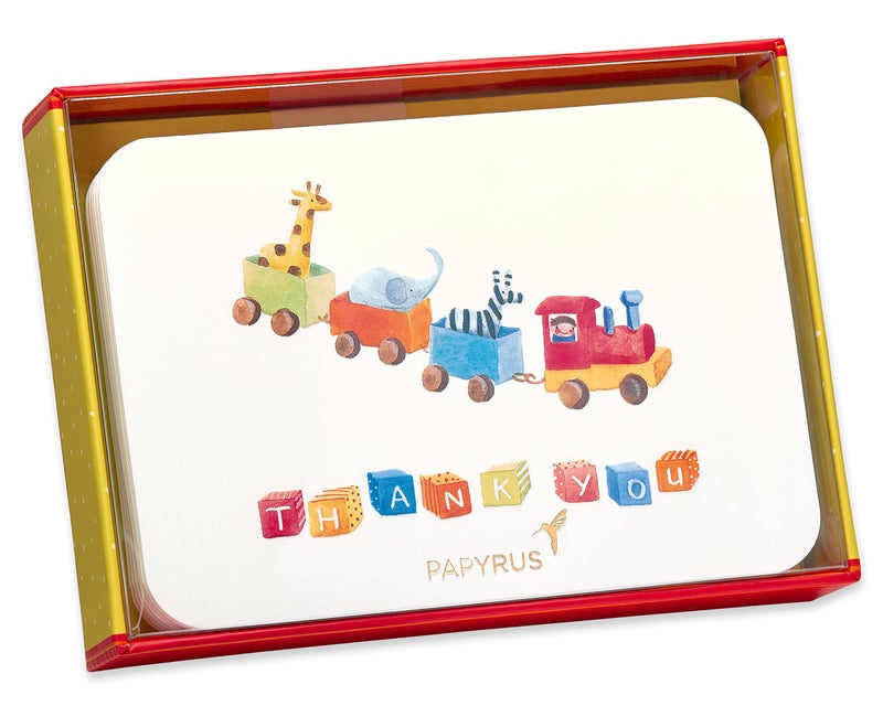 Papyrus Baby Thank You Cards with Envelopes, Toy Train (12-Count) - Image 5
