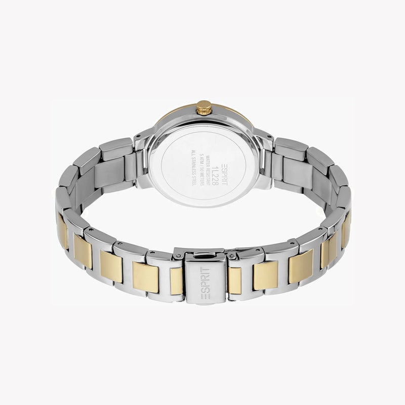 ESPRIT Women's Silver & Gold Stainless Steel Watch, White Mother of Pearl Dial|ES1L228M2095 - Image 4