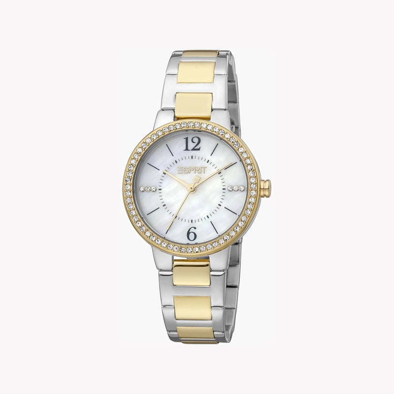 ESPRIT Women's Silver & Gold Stainless Steel Watch, White Mother of Pearl Dial|ES1L228M2095 - Image 2