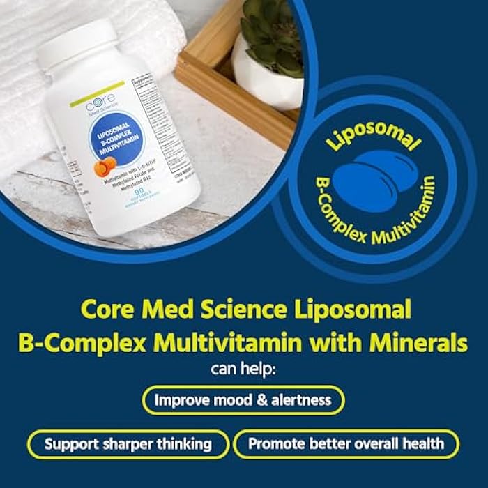Core Med Science Liposomal Methylated Multivitamin B-Complex, 90 Softgels - Non-GMO Active Super B Complex Vitamin Supplement for Heart Health - VIT Methyl B Complex Immune Support Supplement - Image 2
