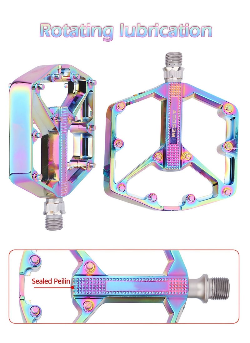 GROIC Mountain Bike Pedals MTB Bicycle Flat Aluminum Bearing Lightweight Platform for Road BMX  - Image 3