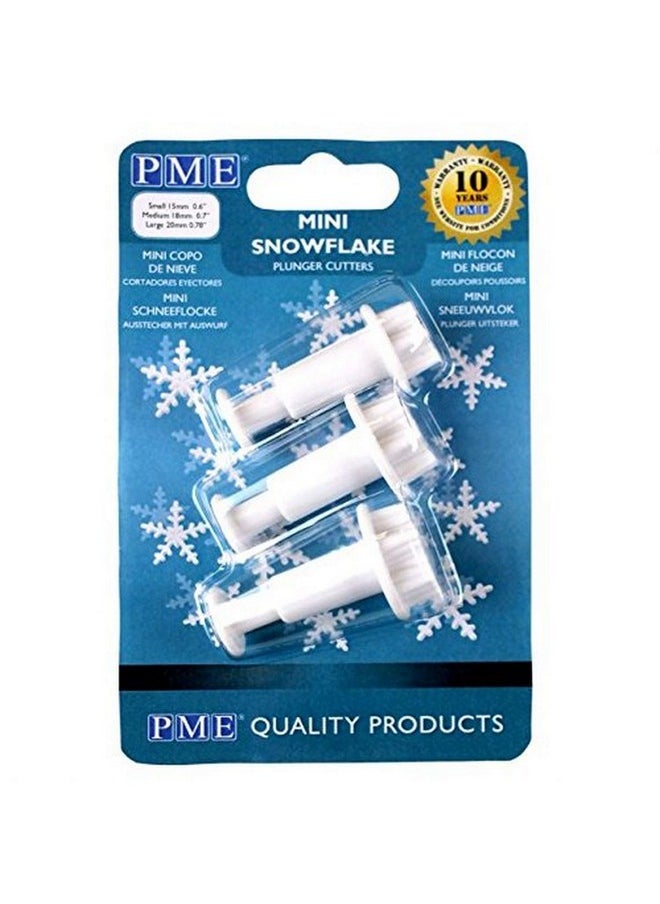 PME Mini Set Of 3 Snowflake Plunger Cutter, Standard, White  - Image 1