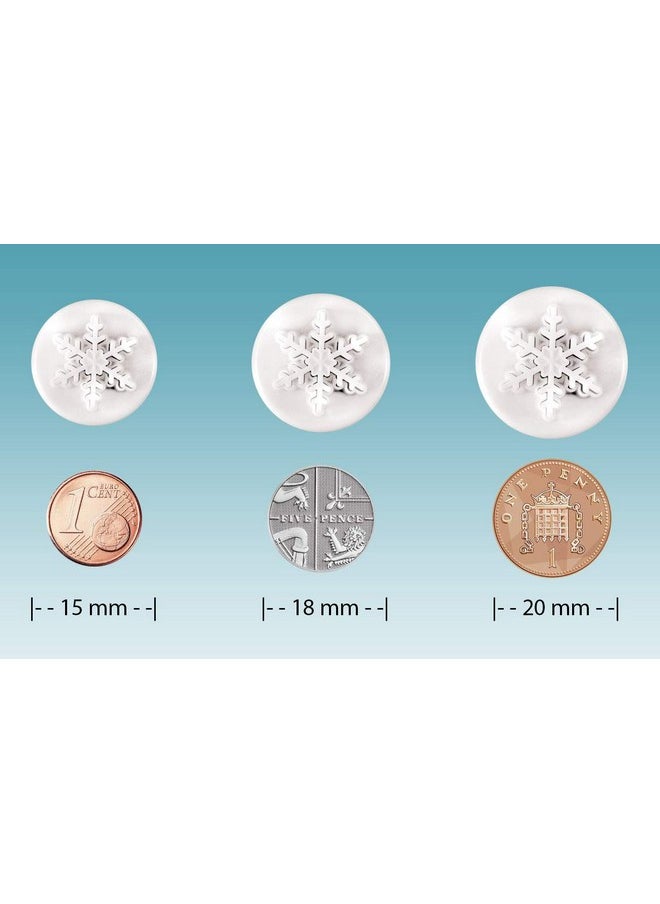 PME Mini Set Of 3 Snowflake Plunger Cutter, Standard, White  - Image 5