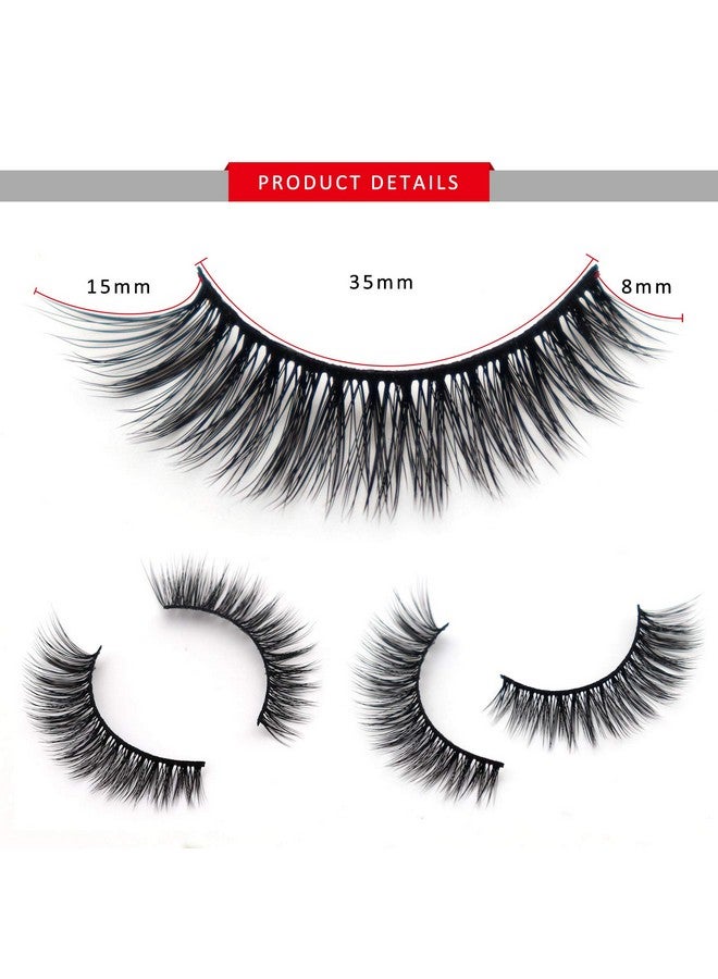 Veleasha 5D Faux Mink Lashes Handmade Luxurious Volume Fluffy Natural False Eyelashes 7 Pairs (Wing) - Image 3