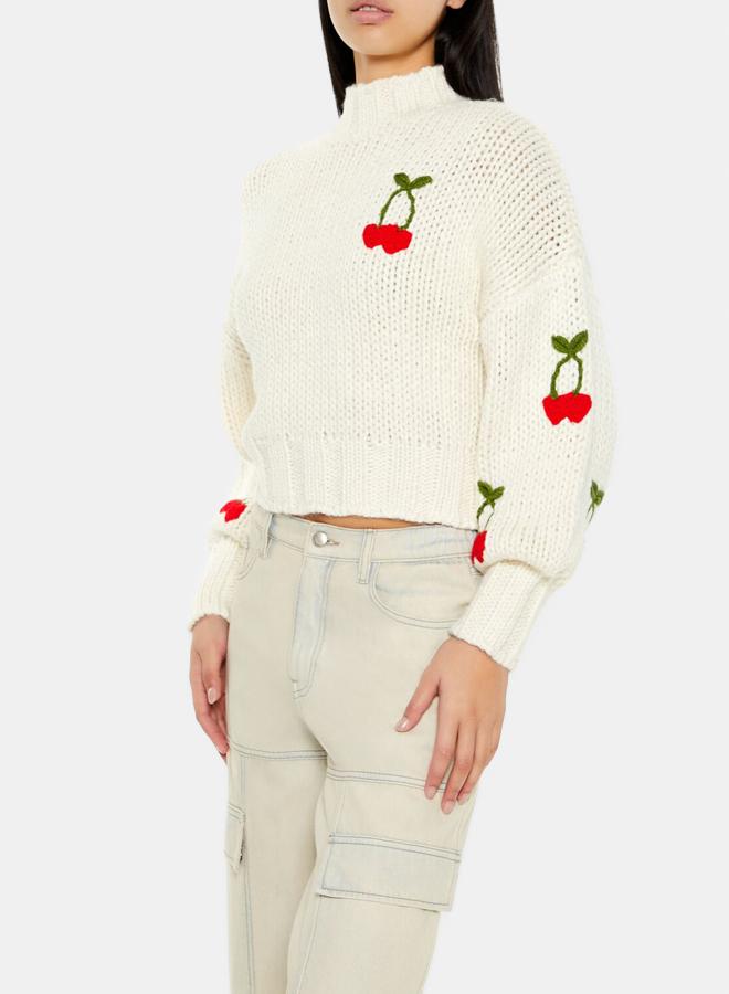 FOREVER 21 Cherry Mock Neck Sweater  - Image 3