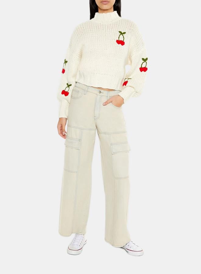 FOREVER 21 Cherry Mock Neck Sweater  - Image 4