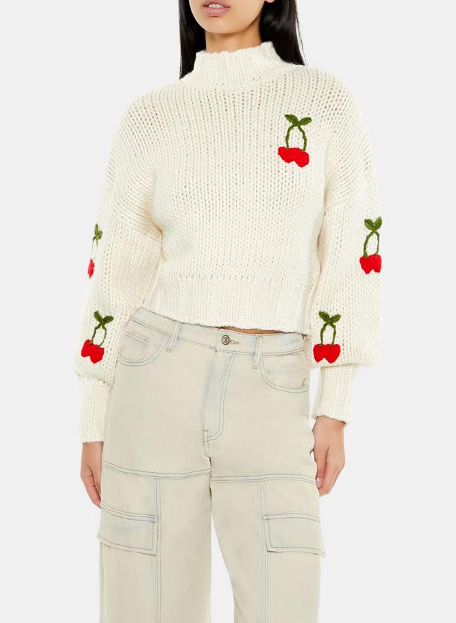 FOREVER 21 Cherry Mock Neck Sweater  - Image 1